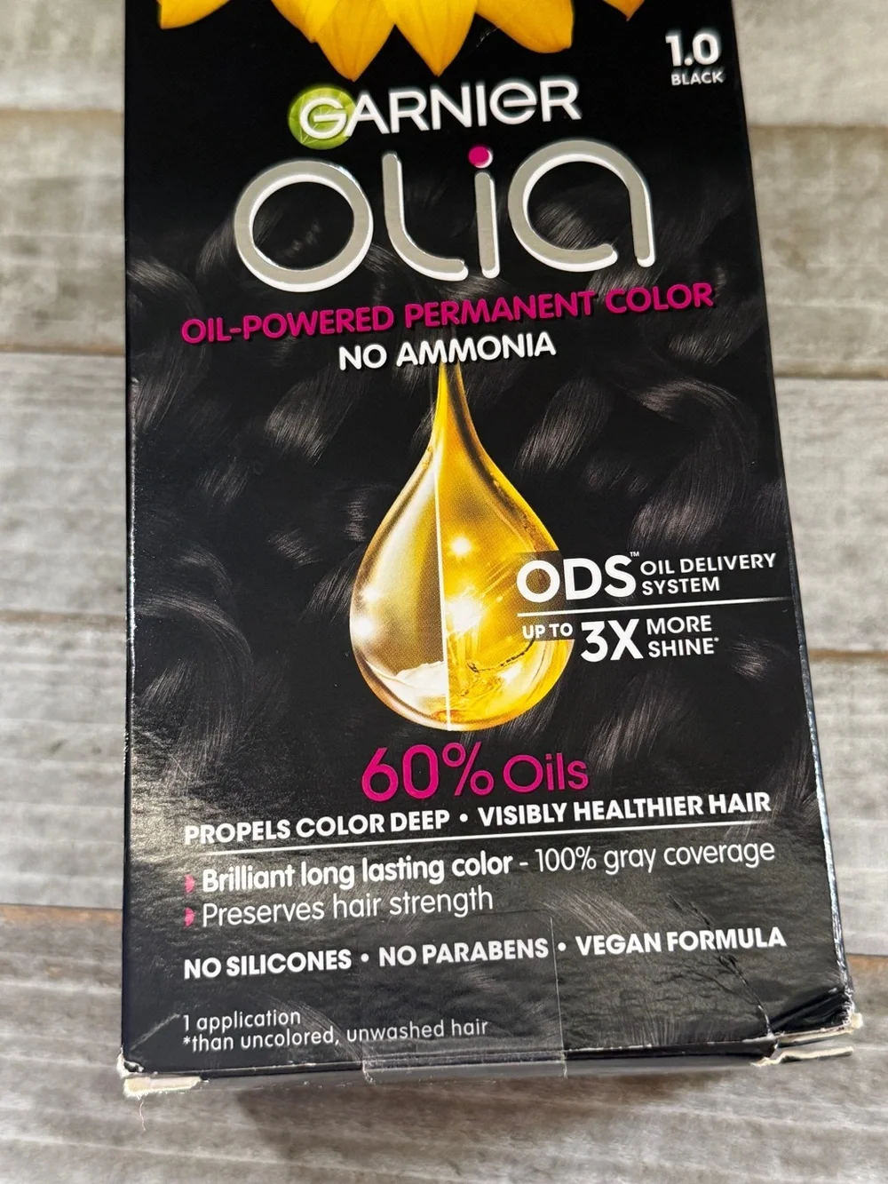 3X Garnier Olia 2.0 Soft Black Permanent Hair Color Brilliant Color -m
